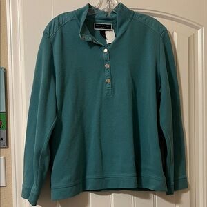 Lands' End Women's Teal Button Down Shirt